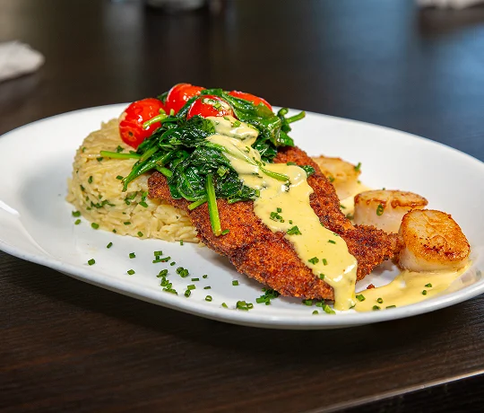 Parmesan Grouper and Scallops