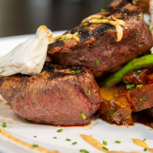 steak at circles waterfront restaurant